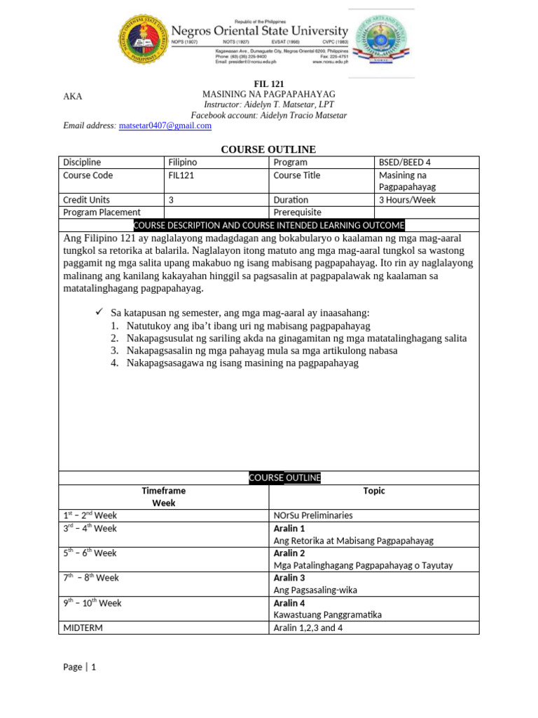Final Fil 121 Module 2 Aidelyn | PDF