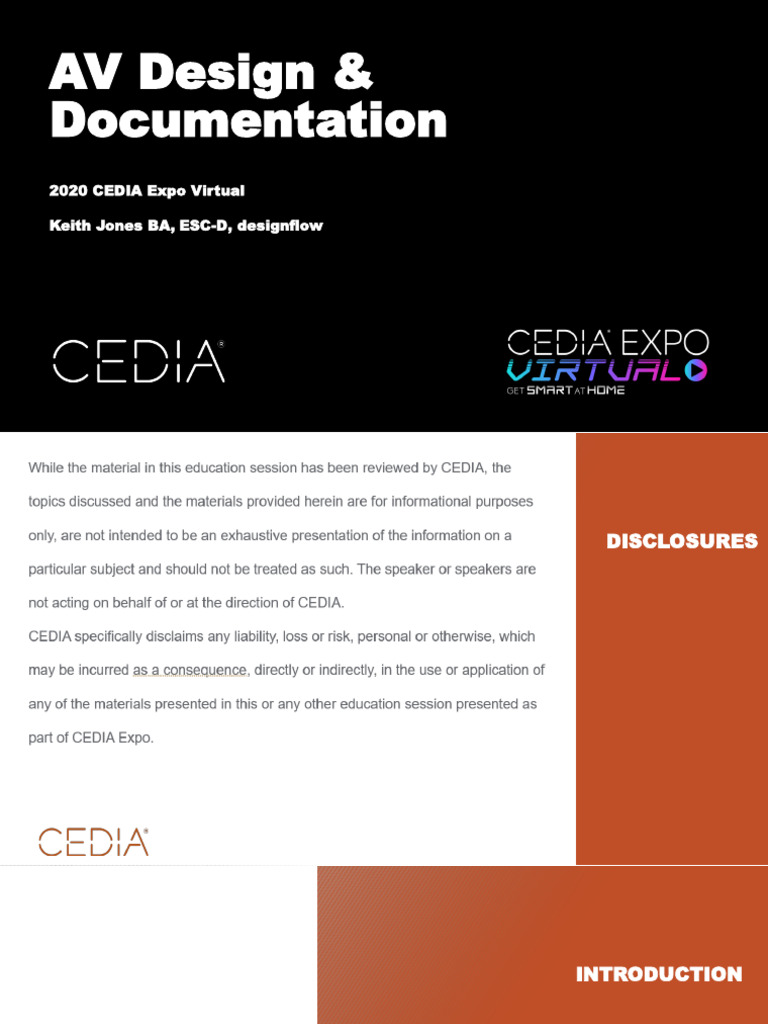 AV Design Documentation at CEDIA 2020 | PDF