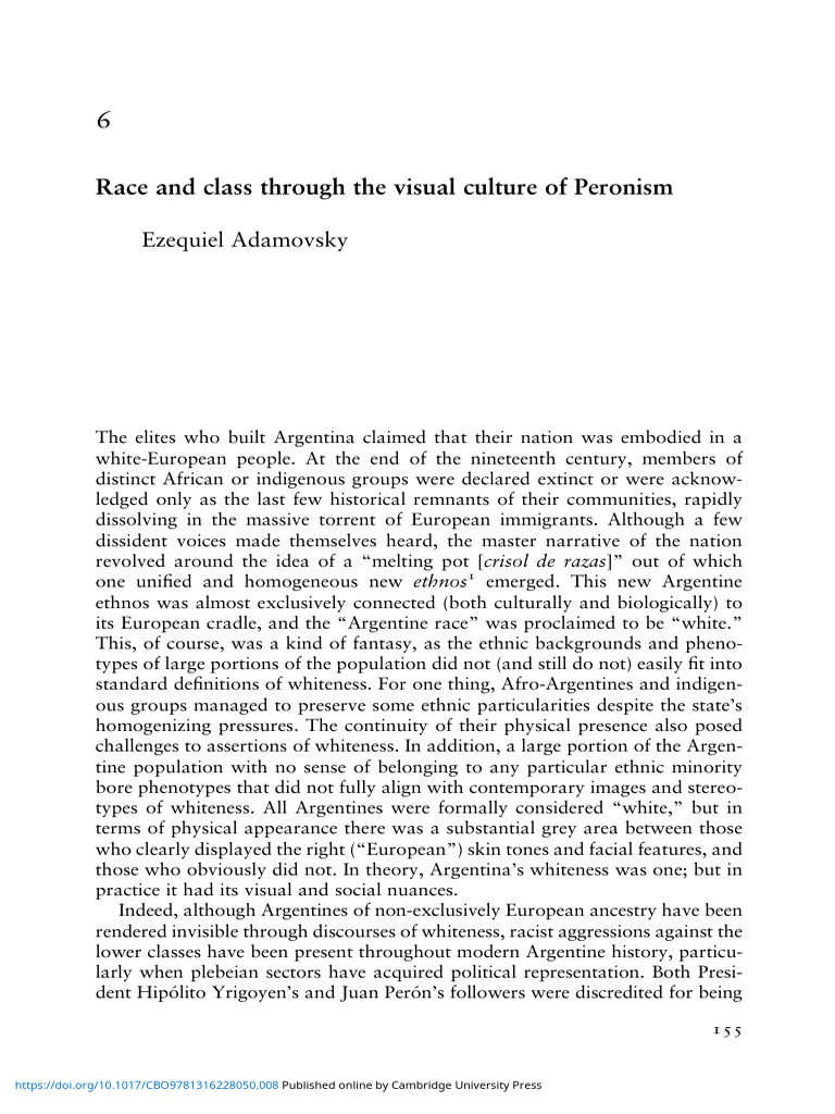 Race and Class Through The Visual Culture of Peronism | PDF | Racism ...
