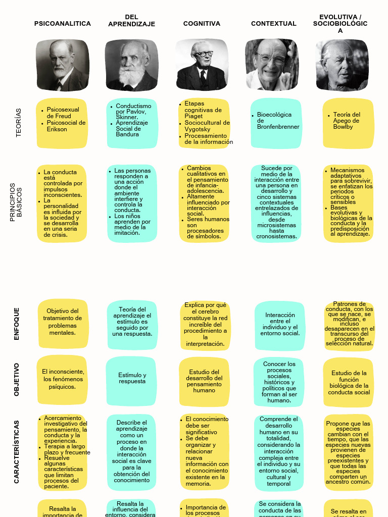 cuadro comparativo TEORIAS DEL DESARROLLO | PDF | Aprendizaje ...