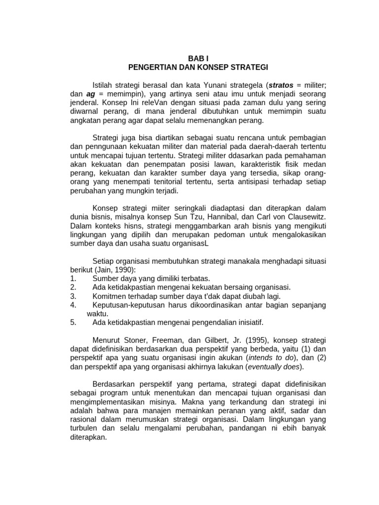 Konsep dan Jenis Strategi Bisnis | PDF