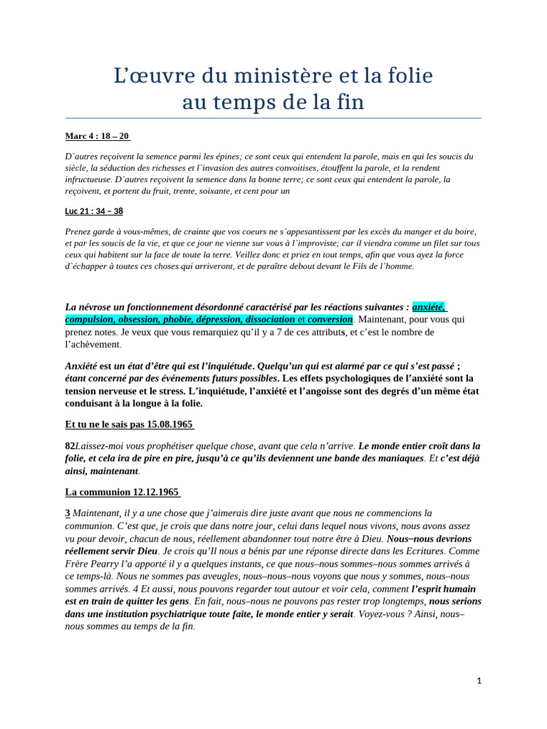 Foi et folie à la fin des temps | PDF | Dieu | Pasteur