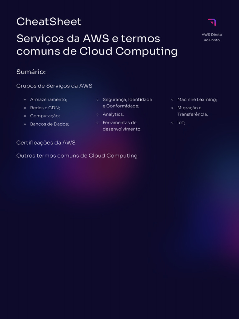 Serviços e Termos da AWS em Cloud Computing | PDF | Computação em nuvem ...