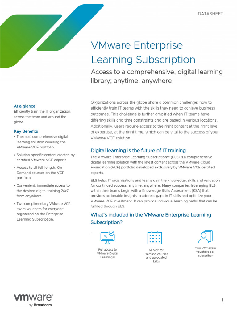 VMware Enterprise Learning Subscription Guide | PDF | Subscription ...