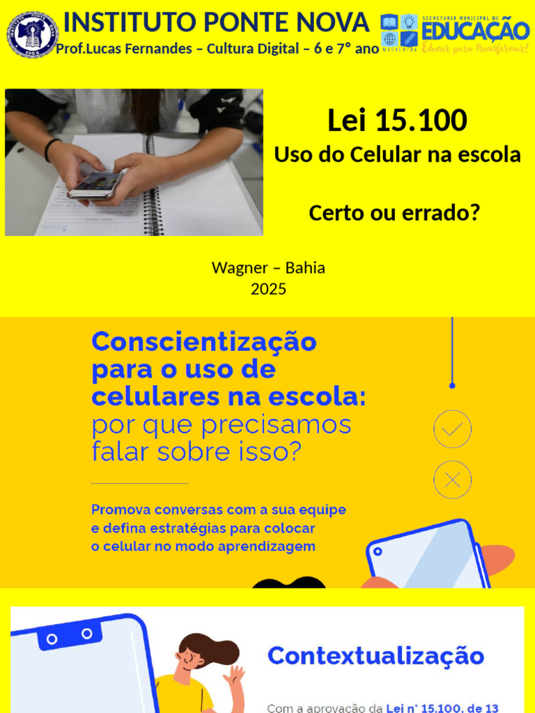 Conscientização Sobre o Uso Do Celular Na Escola | PDF