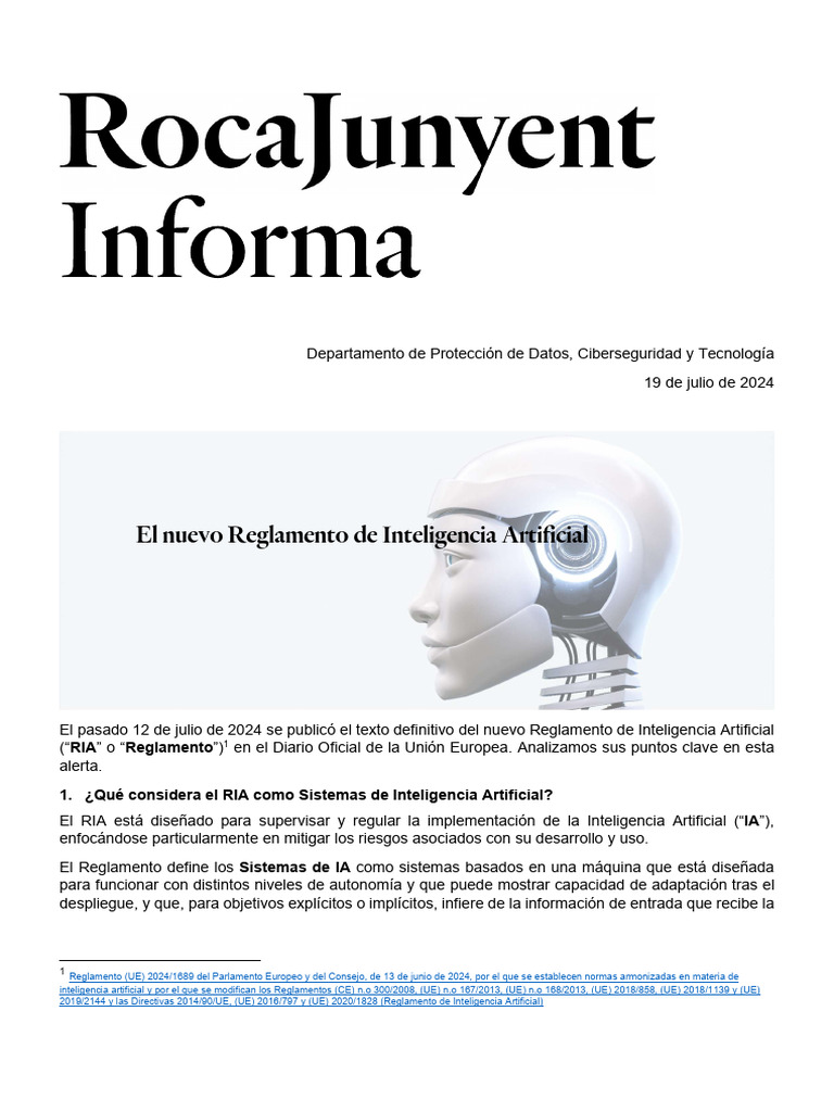 Análisis del Nuevo Reglamento de IA | PDF | Inteligencia artificial ...
