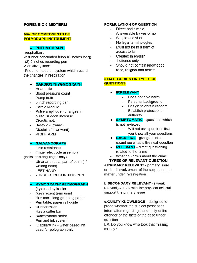Polygraph Instrument Components Overview | PDF | Polygraph | Pulse