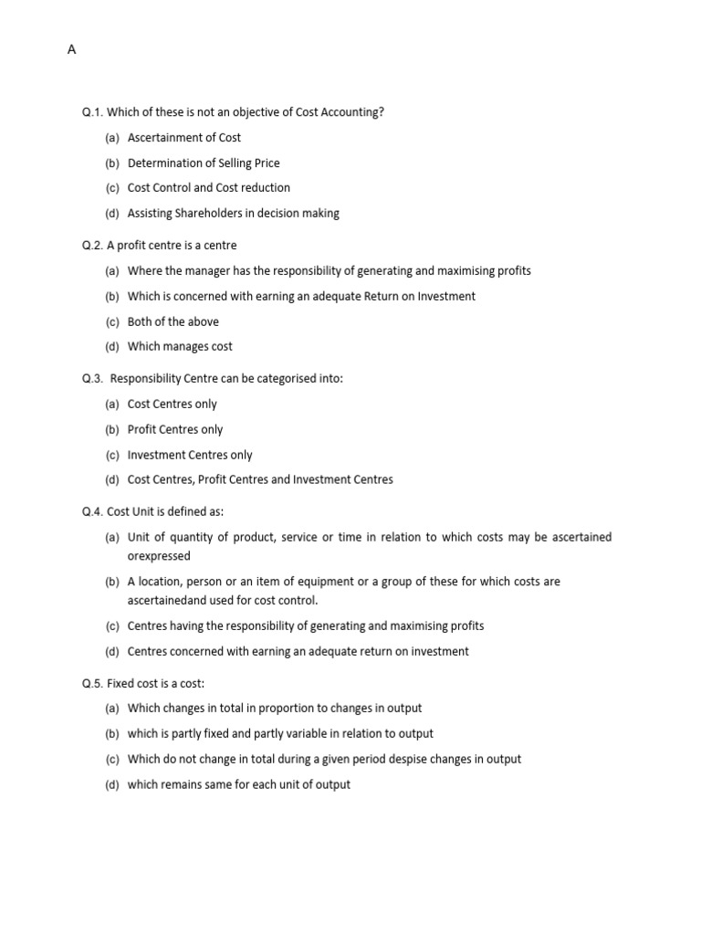 Ma1 Additional Revision Questions-6 - 8726 | PDF | Financial Economics ...
