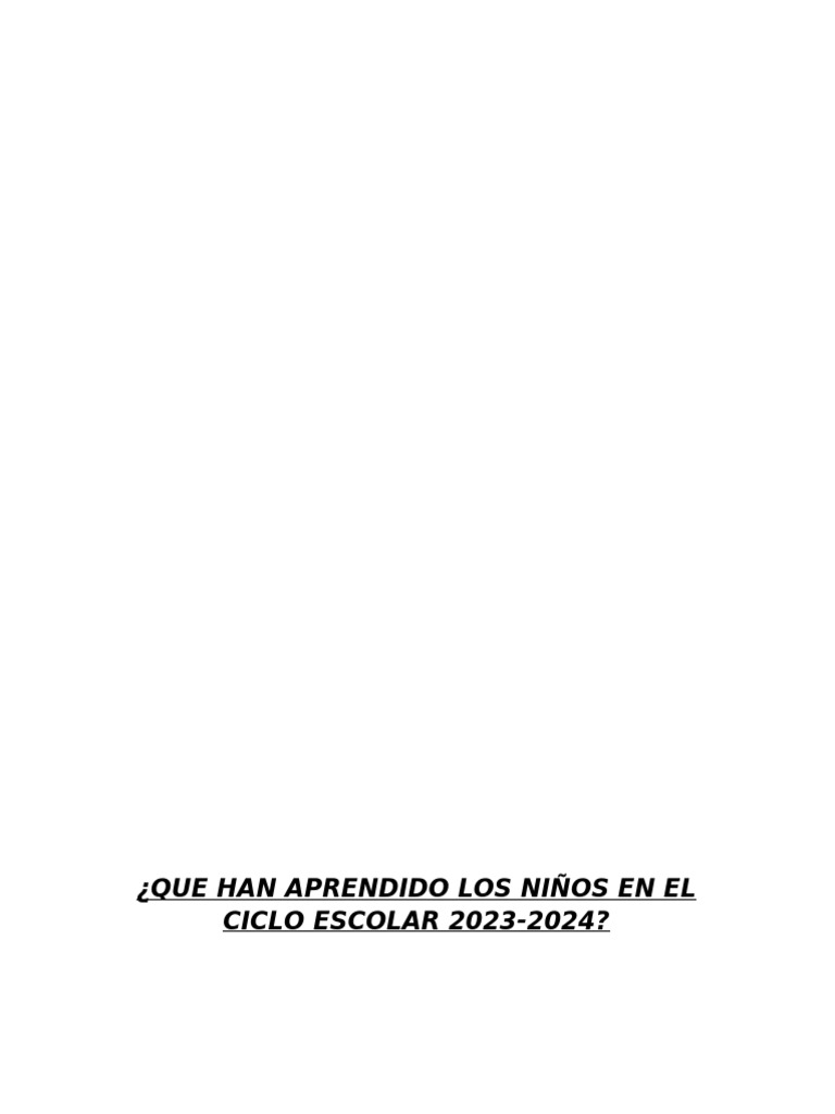 Aprendizajes Clave en Preescolar 2023-2024 | PDF | Educación de la ...