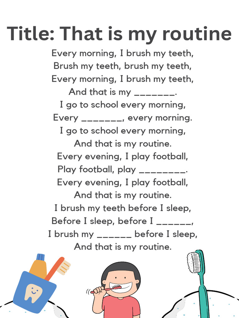 Daily Routine for Kids | PDF