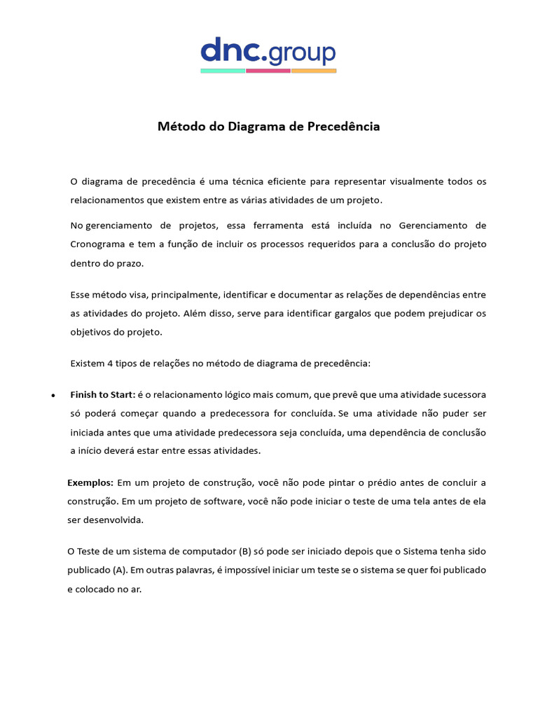 Método do Diagrama de Precedência | PDF | Programas | Carro