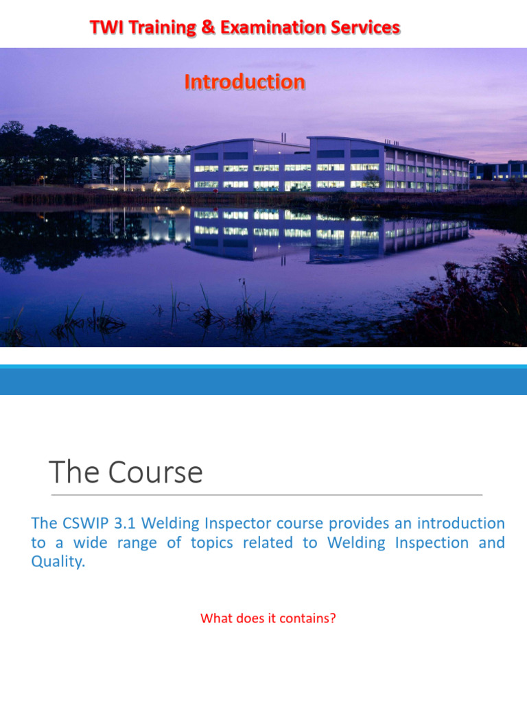 CSWIP 3.1 Welding Inspector Course | PDF
