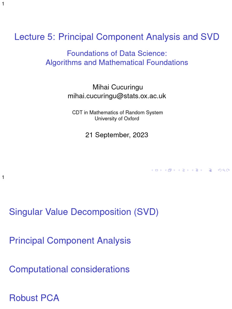 PCA and SVD in Data Science | PDF | Principal Component Analysis ...