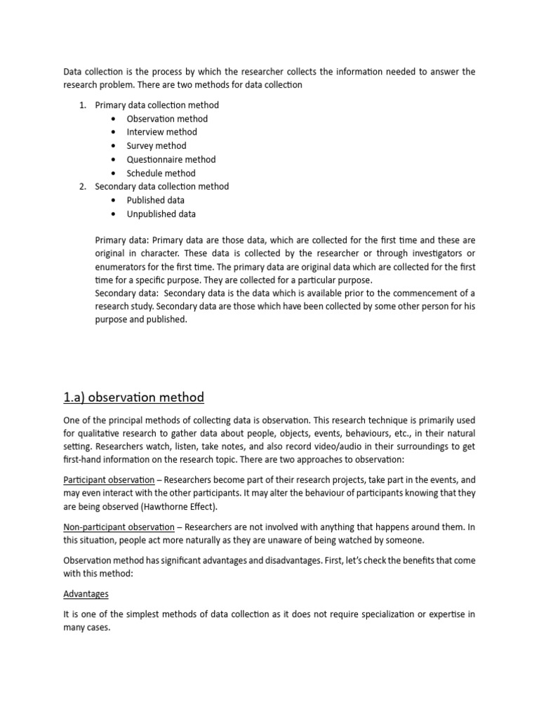 Data Collection Methods Explained | PDF | Survey Methodology ...