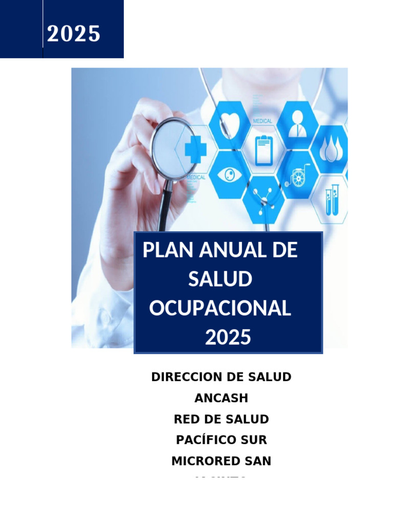 Plan Anual de Salud Ocupacional 2025 | PDF | Seguridad y salud ...