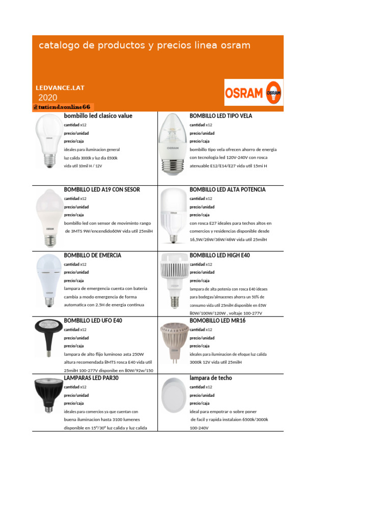 Catálogo LED Osram 2020 PDF | PDF | Diodo emisor de luz | Encendiendo