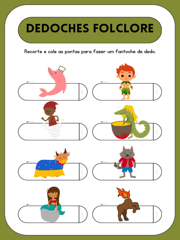 Dedoches do Folclore para Imprimir | PDF