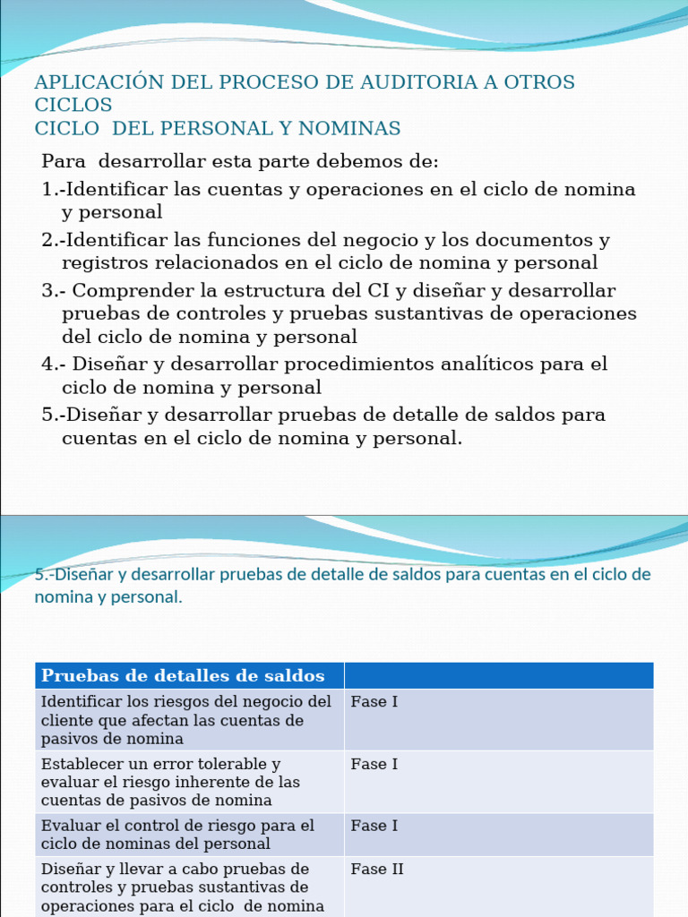 Auditoría del Ciclo de Nómina y Personal | PDF | Auditoría | Salario