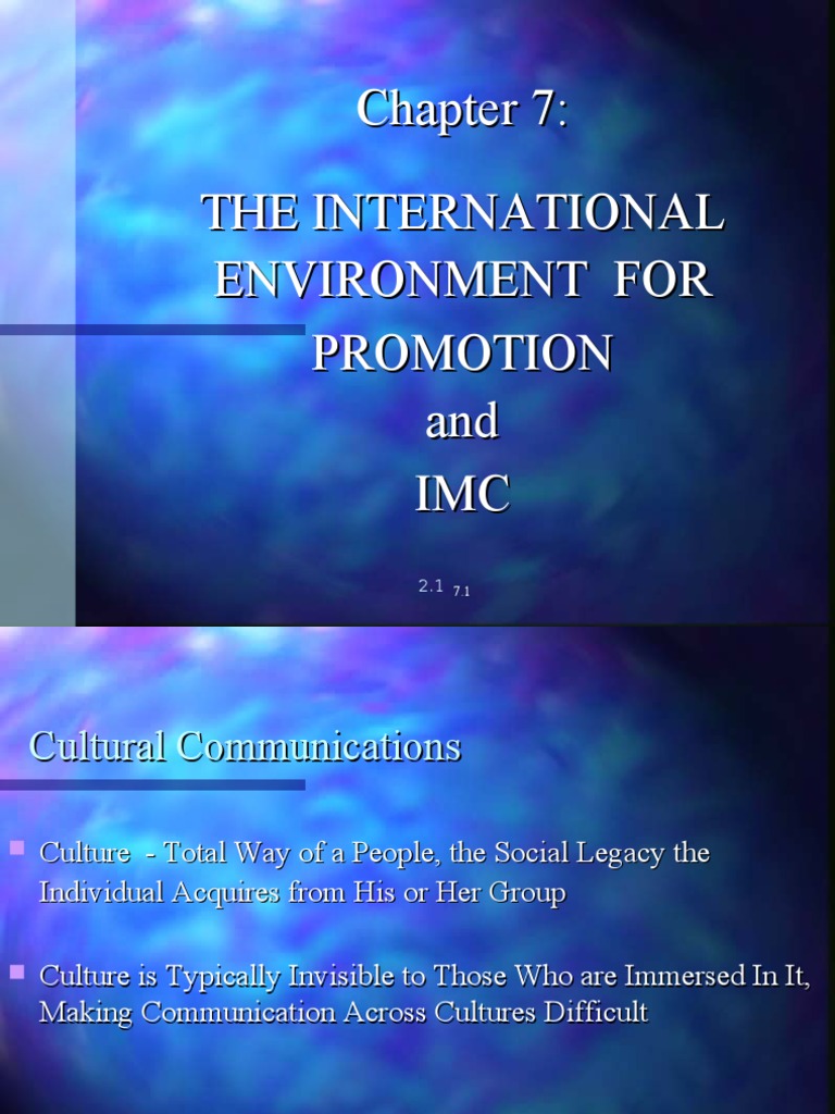 The International Environment For Promotion and IMC | PDF | Direct ...