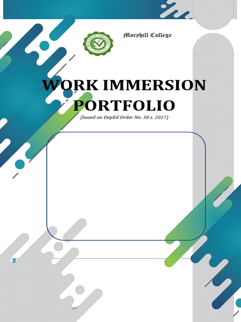 SHS Work Immersion Portfolio Guide | PDF | Curriculum