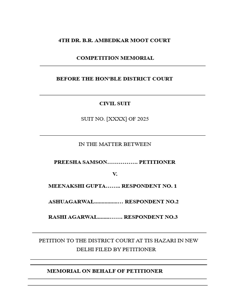 Memorial For Petitioner TC-11 | PDF | Annulment | Marriage