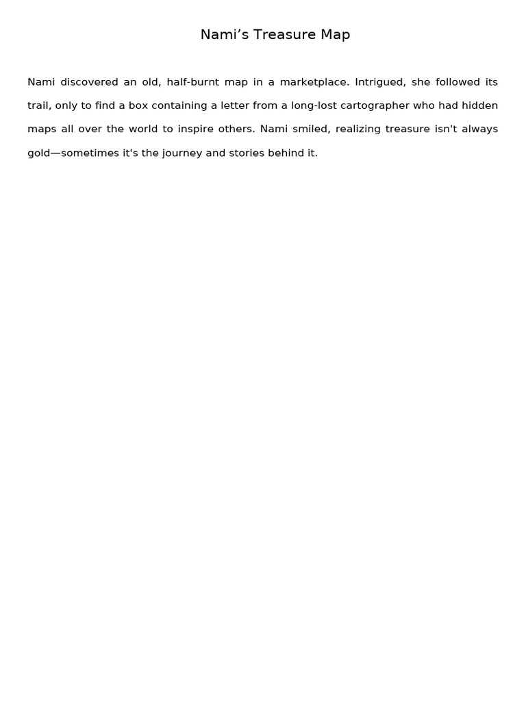 Nami's Journey: Discovering Treasure Maps | PDF