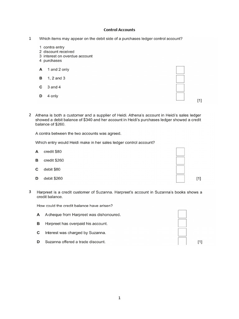 Control Accounts - IG | PDF