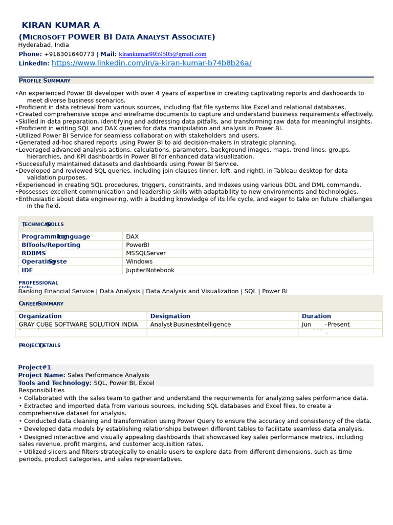 Naukri AKIRANKUMAR (4y 1m) | PDF | Microsoft Sql Server | Data