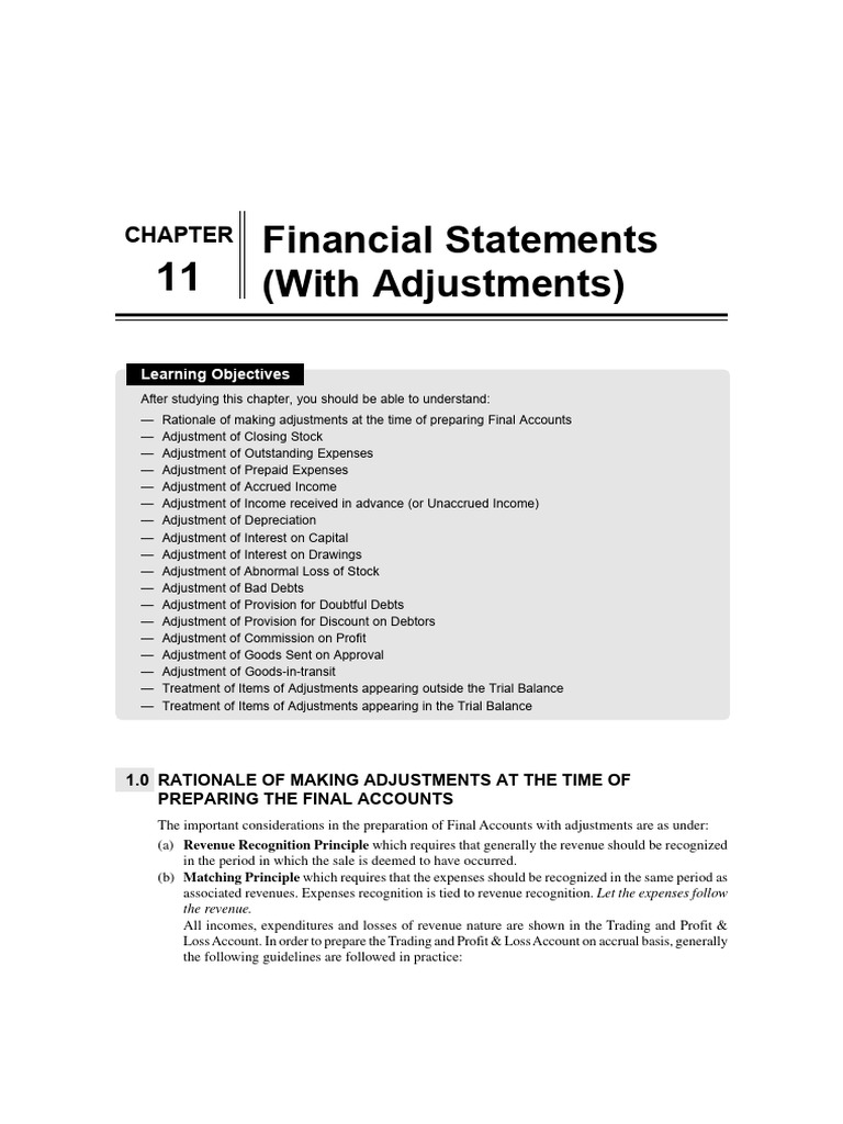 Final Accounts Adjustments Explained | PDF | Debits And Credits | Expense