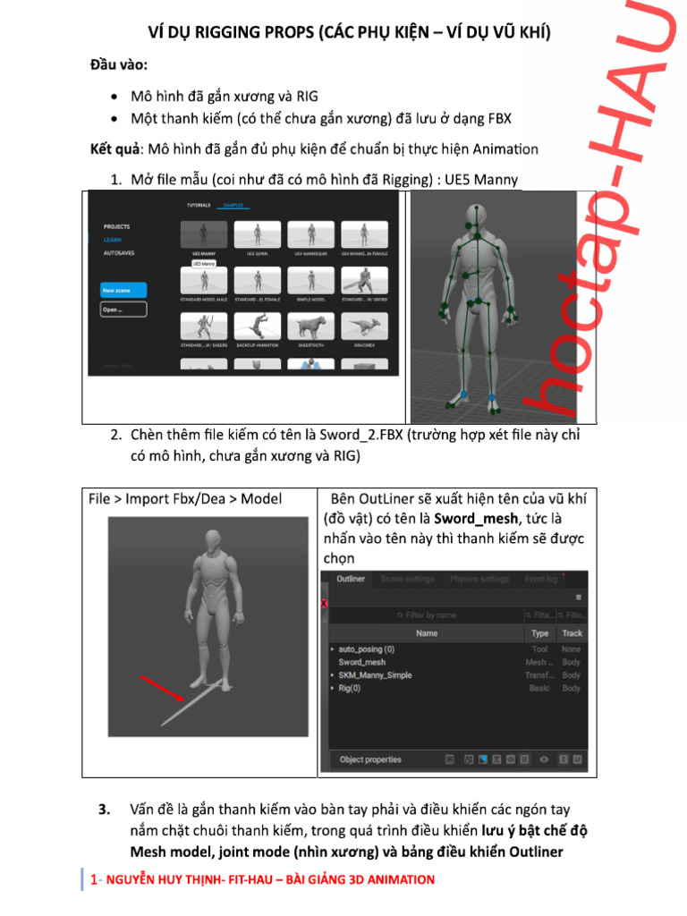 Ví Dụ Rigging Props - Gán Vũ Khí - 2 | PDF