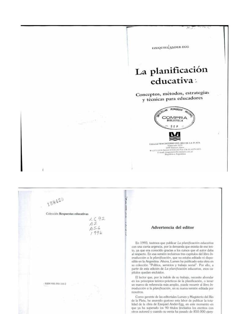 U2S4A3 - Ander Egg - La Planificación Educativa | PDF