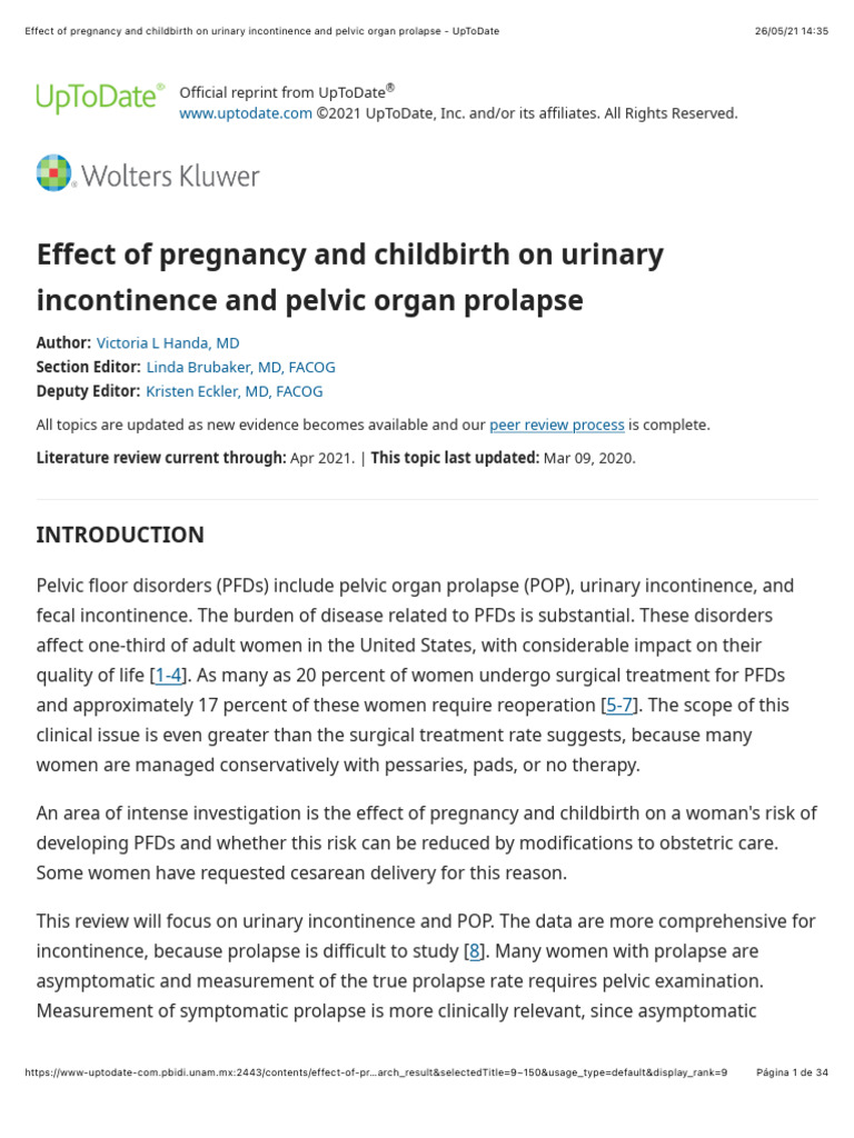 Pregnancy's Impact on Urinary Incontinence | PDF | Childbirth | Urinary ...