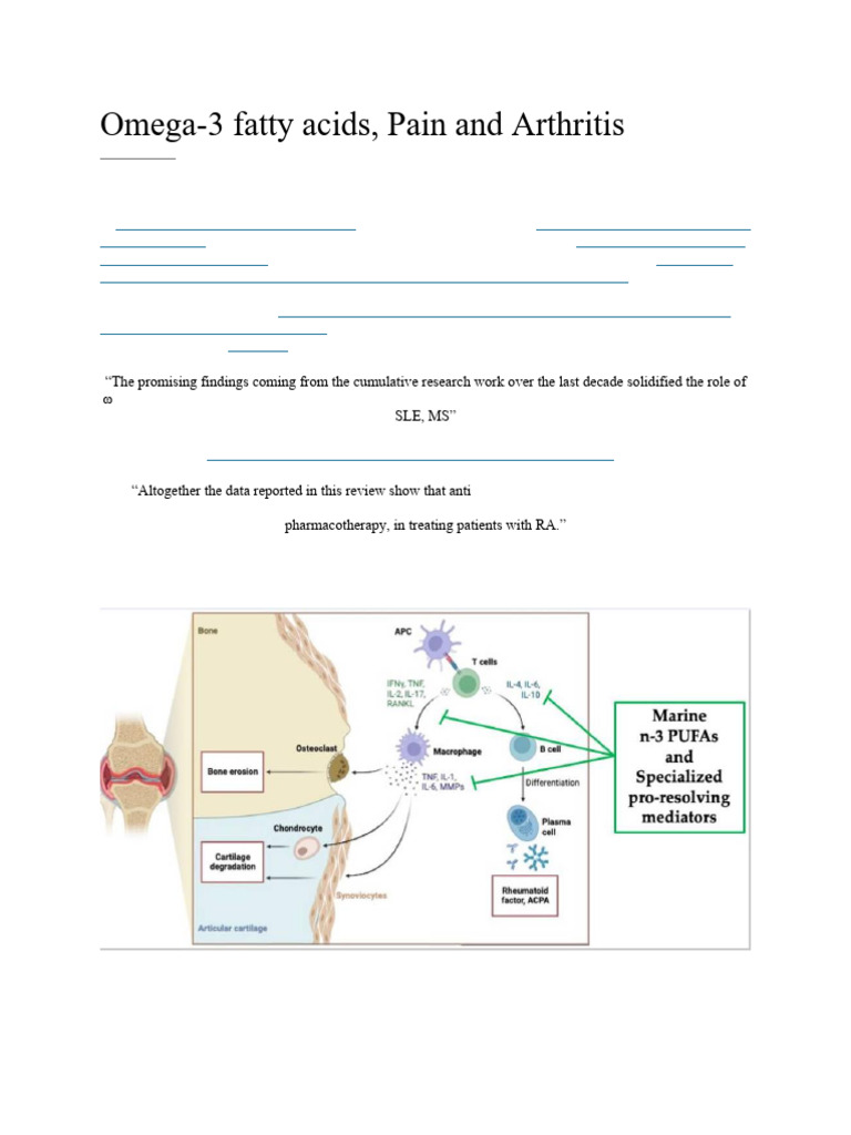 Omega 3 Pain and Arthritis 07-09-2024 | PDF | Omega 3 Fatty Acid ...
