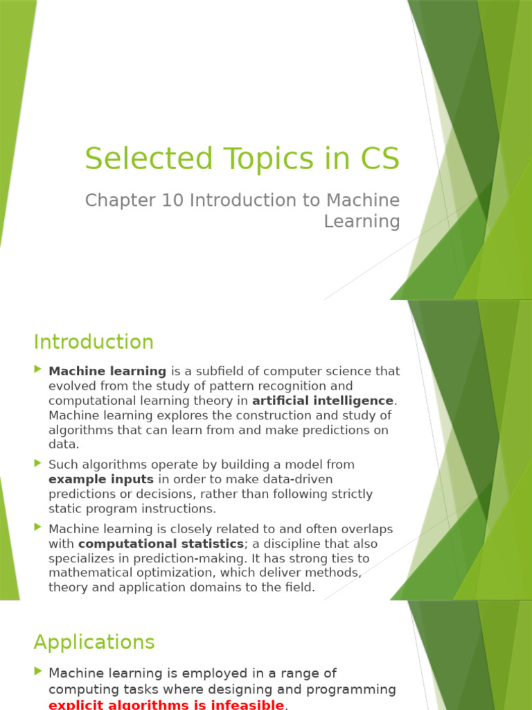 Chapter 11 Introduction To Machine Learning | PDF | Machine Learning ...