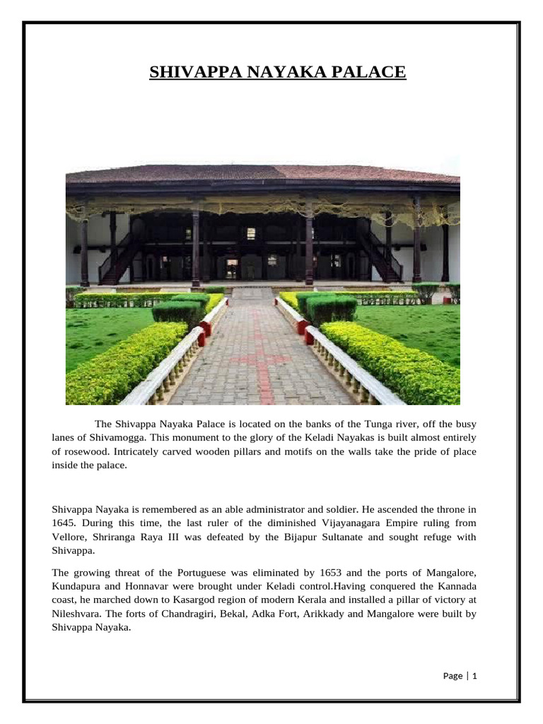 Shivappa Nayaka Palace Overview | PDF