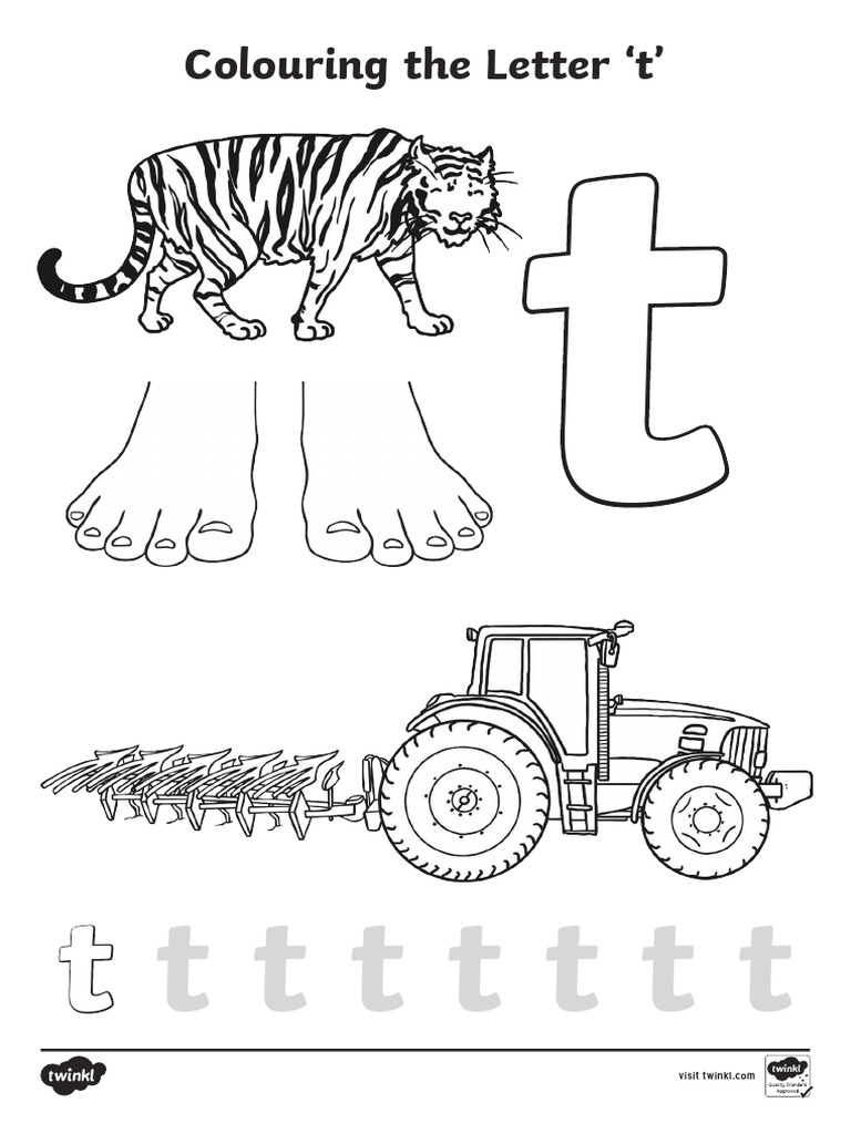 Colouring the Letter 'T' Activities | PDF