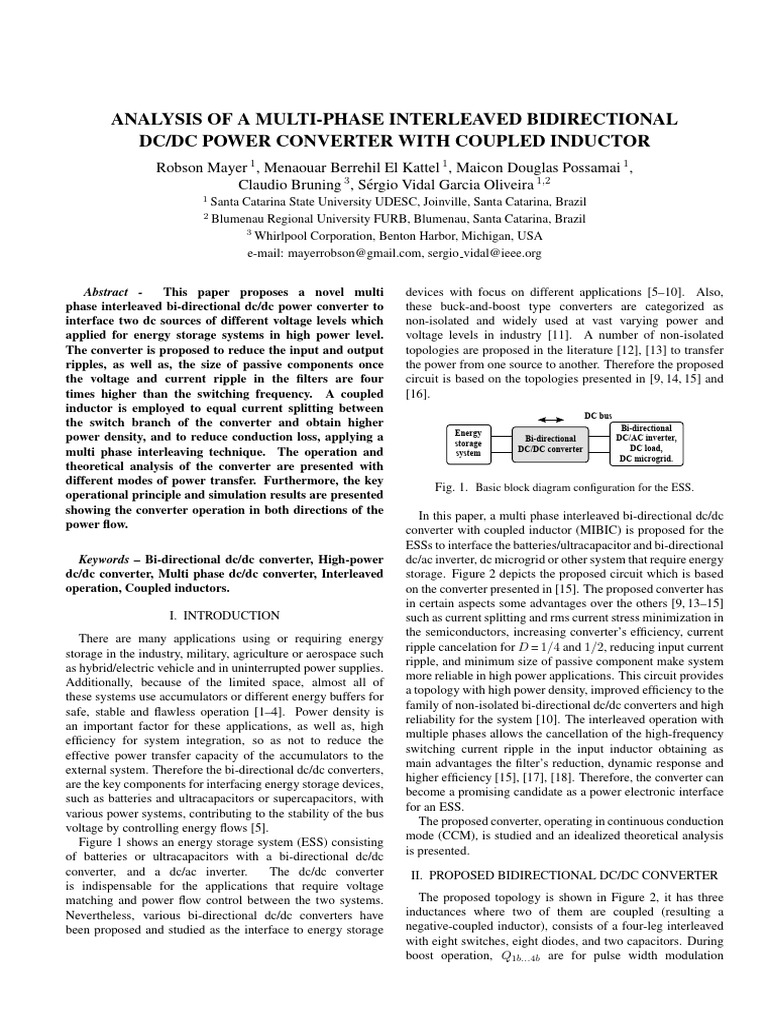 Analysis of A Multi-Phase Interleaved Bidirectional DC DC Power ...