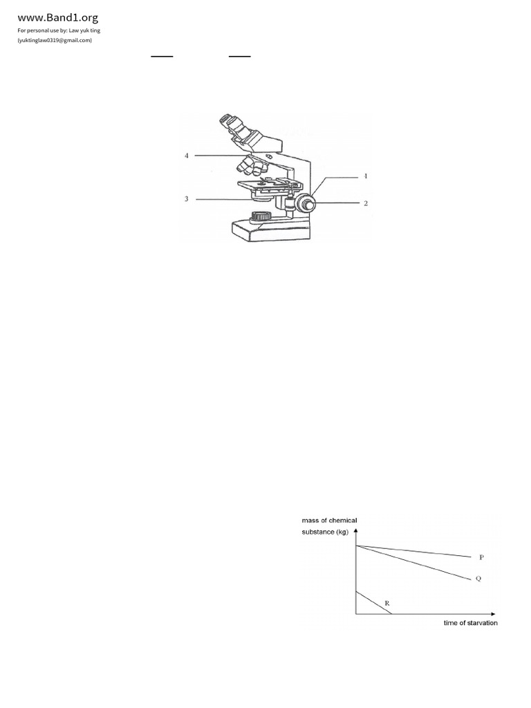 Biology Exam: Microscope & Cell Functions | PDF | Cell (Biology ...