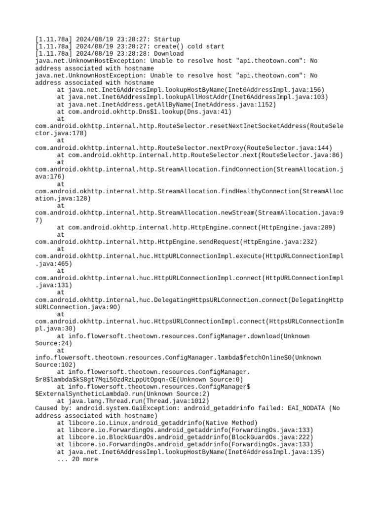 TheoTown API Hostname Errors | PDF | Domain Name System | Networking ...