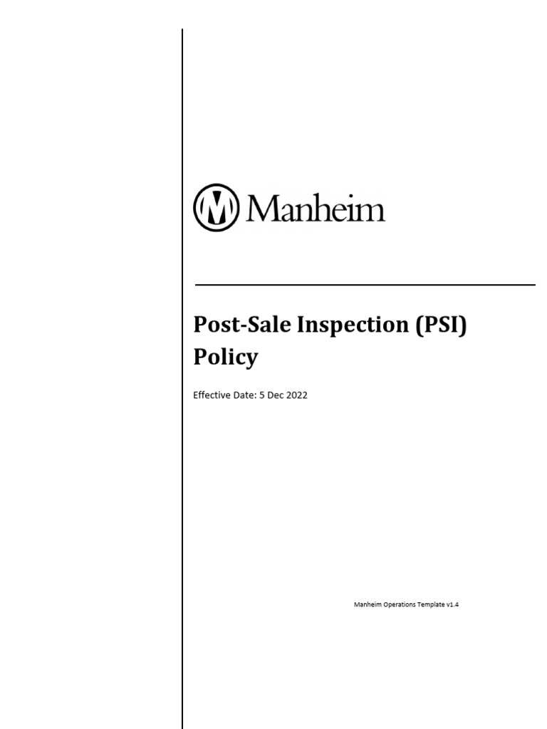 Post-Sale Inspection Policy Overview | PDF | Airbag | Auction