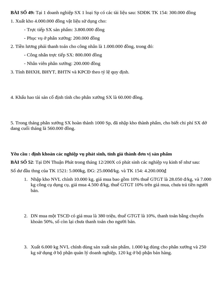 BT NLKT Chương 7 | PDF