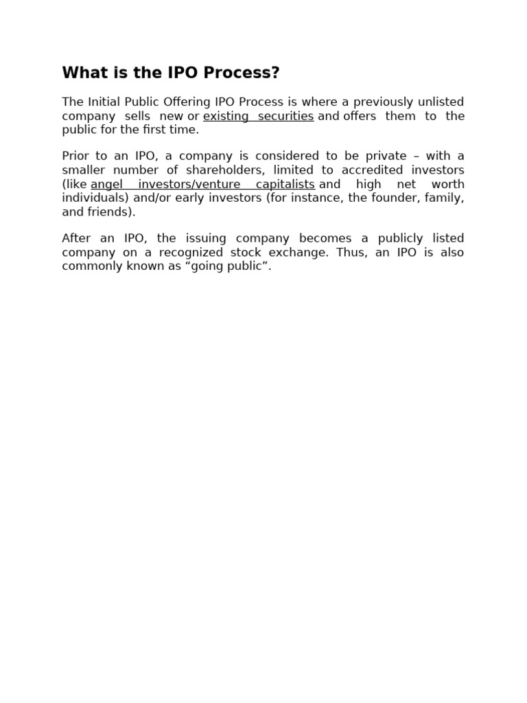 Understanding the IPO Process | PDF | Initial Public Offering ...