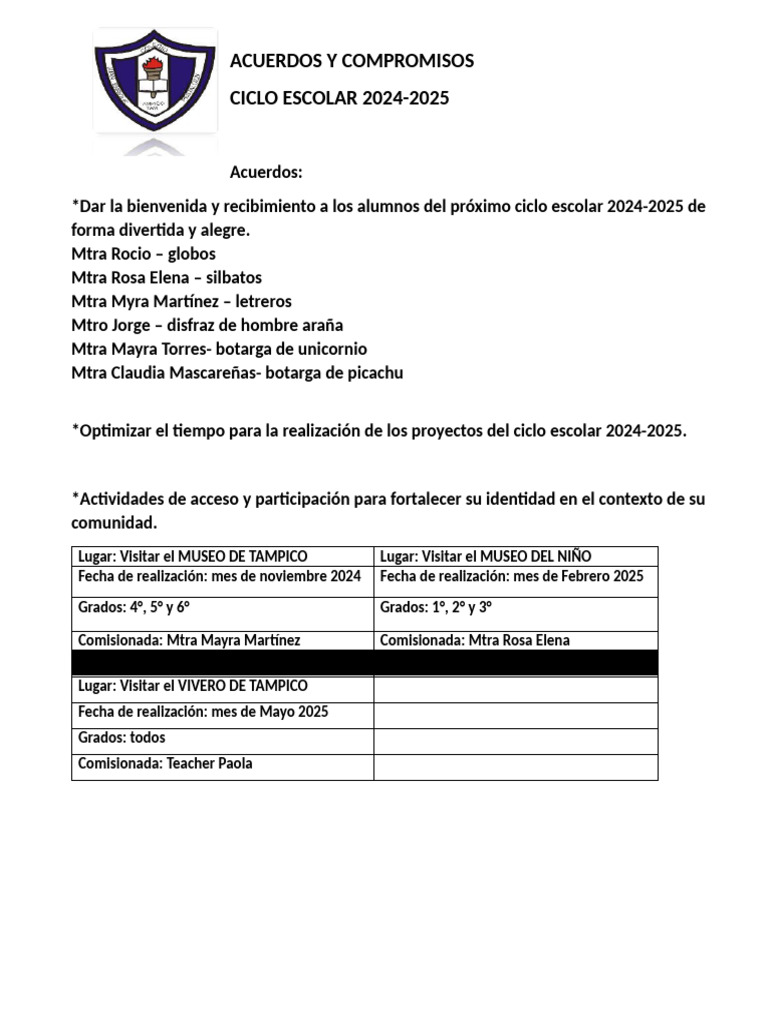 Acuerdos y Compromisos | PDF
