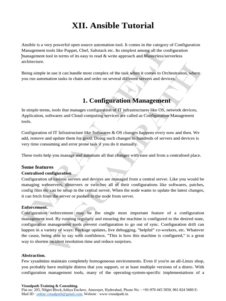 Ansible: Configuration Management Overview | PDF | Software Development ...