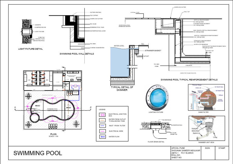 ARCHITECTURAL DRAWING OF SWIMMING POOL | PDF | Swimming Pool | Building ...