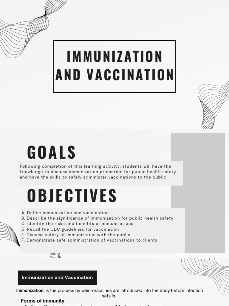 Immunization and Vaccination Goals Guide | PDF | Vaccination | Vaccines