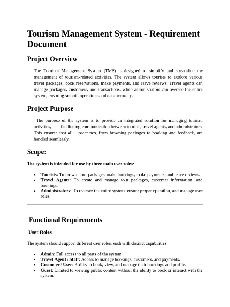 Tourism Management System | PDF | Bus | System
