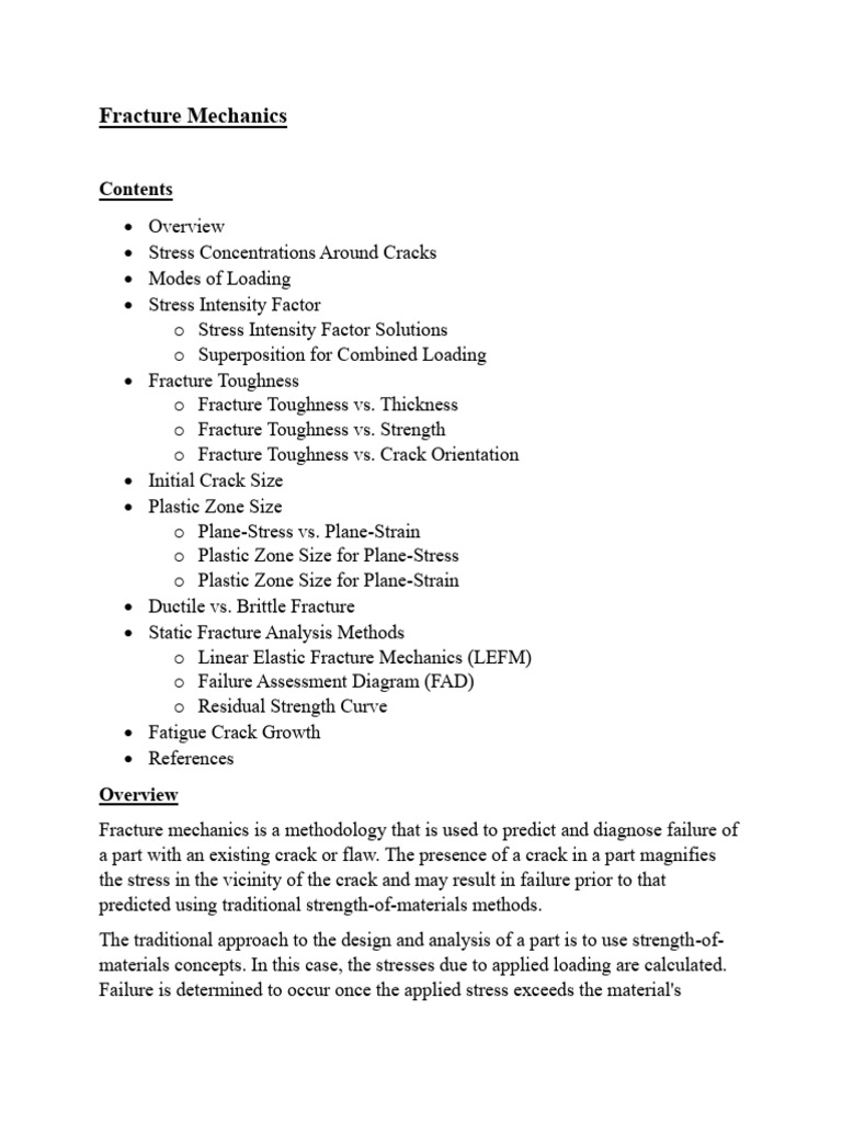 Fracture Mechanics Introduction | PDF | Fracture Mechanics | Fracture