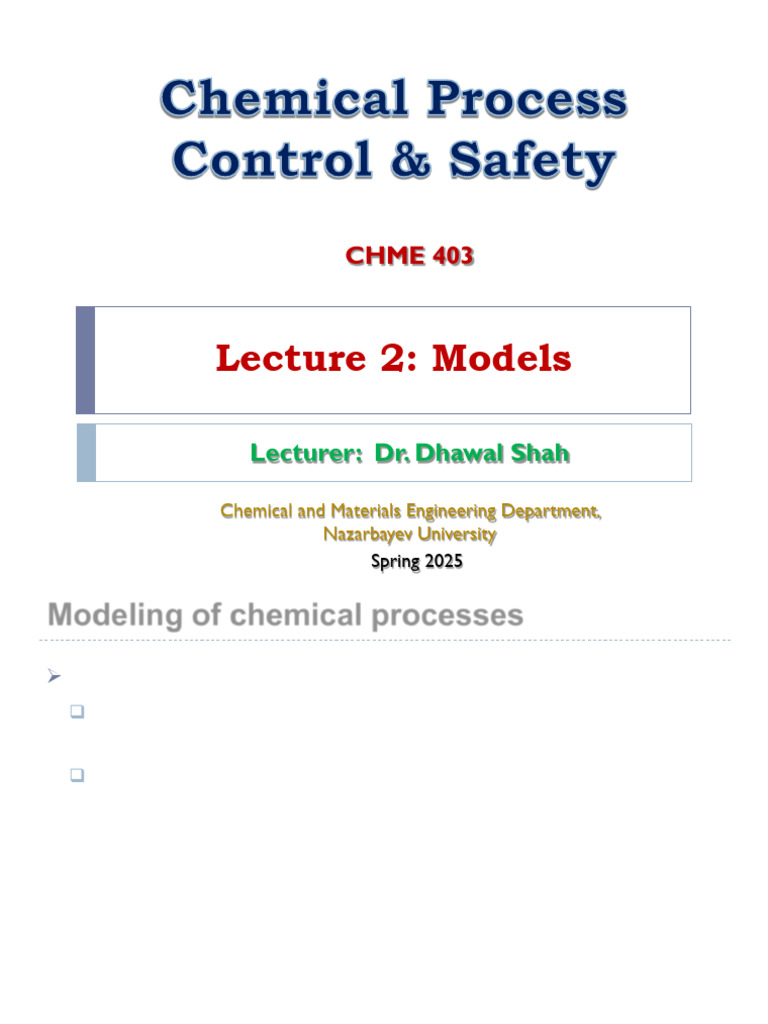 2 Models Chemical Process Control and Safety | PDF | Chemical Reactor ...