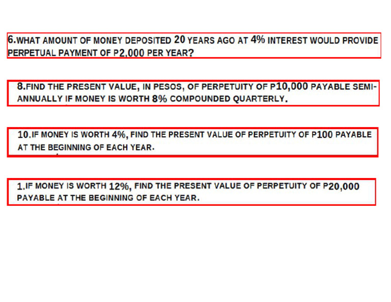 Perpetuity Problems | PDF